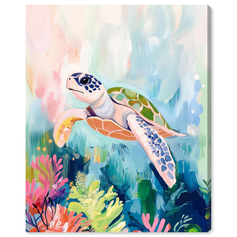Impression sous-marine «Underwater Wanderer» par Art Remedy, H 45 po x l 36 po, Toile tendue avec châssis