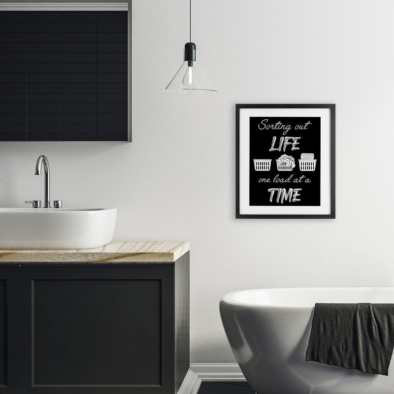 «Sorting Out Life Laundry», reproduction encadrée sous verre, conception de Marcus Prime, Cadre noir minuit