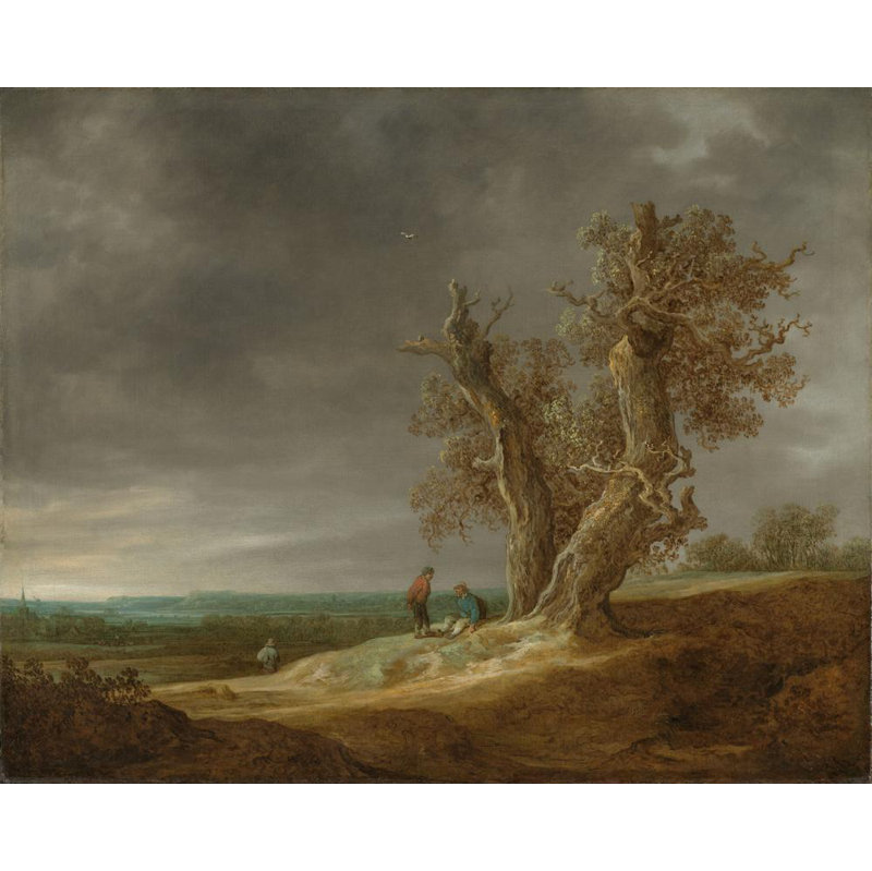«Landscape with Two Oaks» par Jan Van Goyen - Art mural sur toile tendue avec châssis, H 24 po x l 17 po