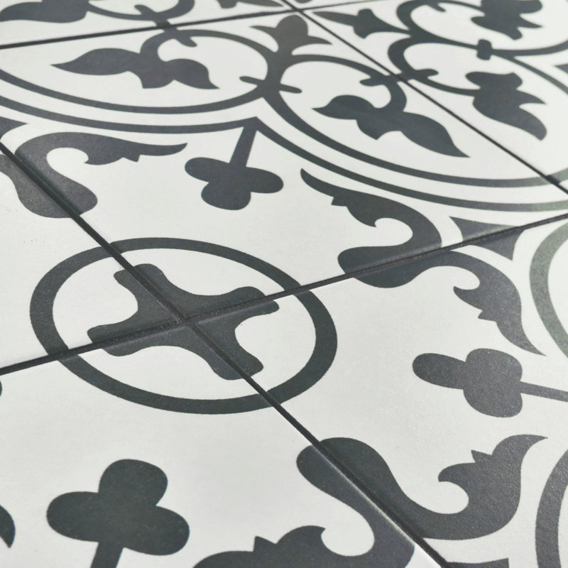 Arte 10" x 10" Porcelain Patterned Wall & Floor Tile, White
