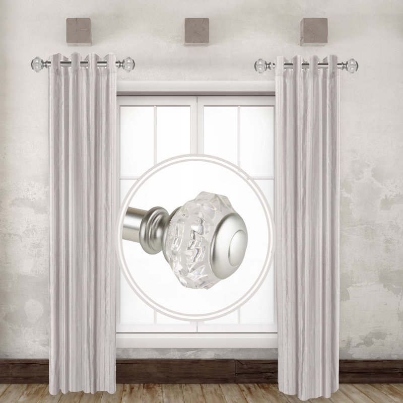 Tringle à rideaux simple Inez Side, Nickel satiné