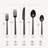60 Pcs Black Hammered Silverware Set for 12