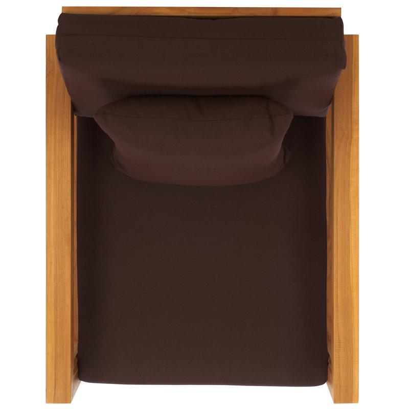 Montford Teak Patio Chair with Cushions, Dark Brown