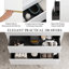 Meuble-lavabo mural de 36 pouces avec lavabo, armoire de rangement flottante, comptoir en résine de pierre et tiroirs à fermeture en douceur, entièrement assemblé, finition blanc brillant-442691269-442691278