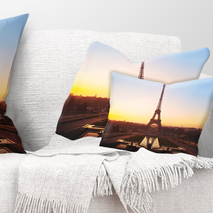 Oreiller cityscape tour de paris eiffel, 12 po x 20 po, Coussin lombaire