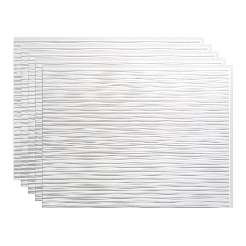 Ensemble de dosseret décoratif en vinyle FASÄDE Ripple 15 pieds carrés, Blanc brillant