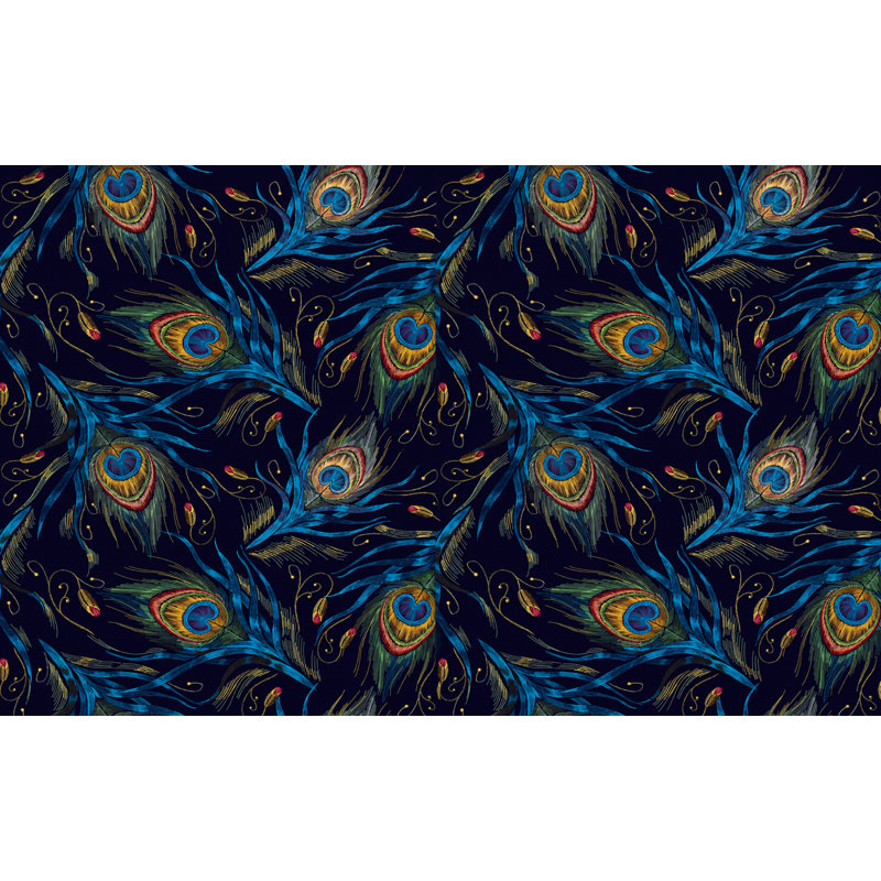Rouleau de papier peint adhésif Peacock Feathers L 10 pi x l 24 po