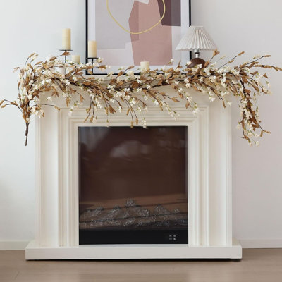 Artificial Fall Flower Garland, Wildflower Hanging Vine Decoration for Mantel, Table Centerpiece, Wall, Fireplace, Wedding and Seasonal Home Décor