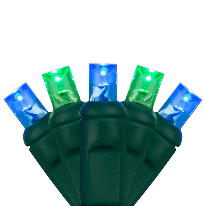70 Light Christmas LED String Lights, Blue/Green