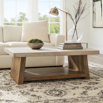 Table basse Beda avec roulettes, 48 po rectangulaire, bois brun