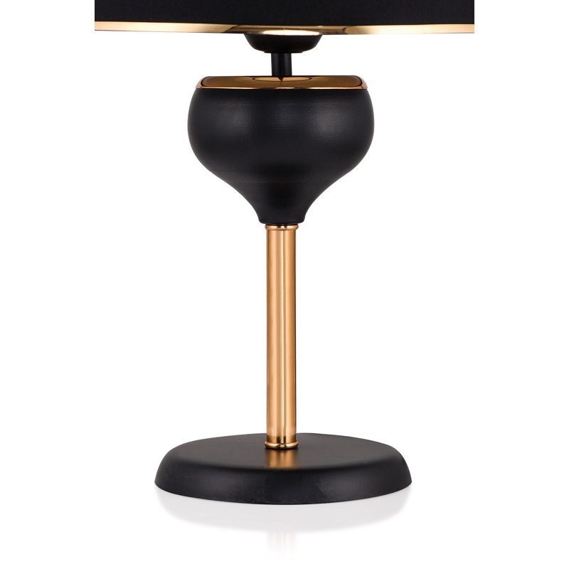 Lampe de table en métal Adrain, Noir / or
