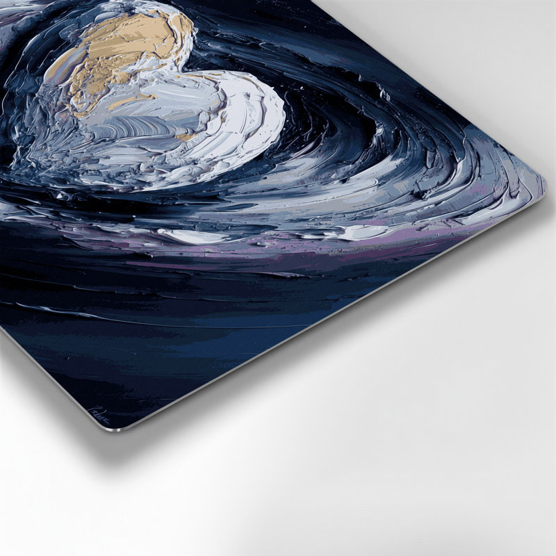 Art mural en métal gris Space Pluto