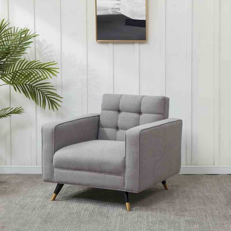 Fauteuil club en polyester touffeté 33,1 po