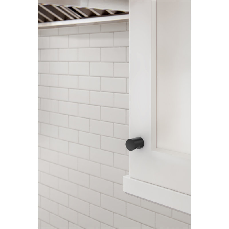 Bouton d'armoire Whistle de diamètre 11/16 po (18 mm) - paquet de 25, Noir mat, 25