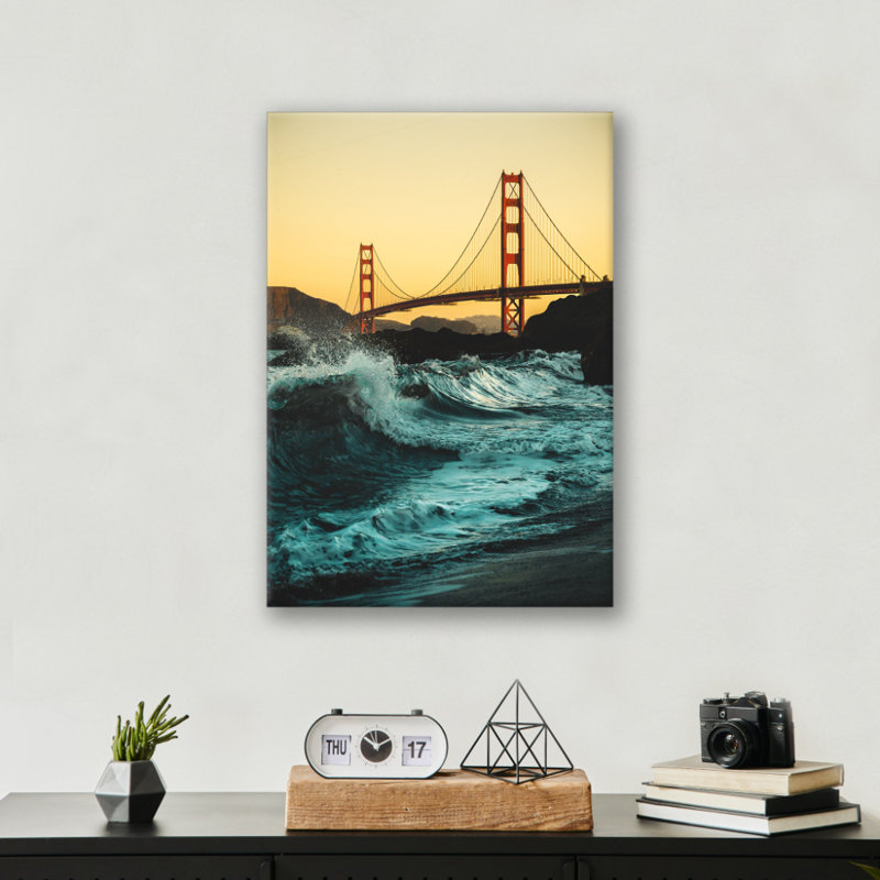 Golden Gate Bridge Print - San Francisco Landmark Wall Art - Suspension Bridge Canvas Poster - Iconic Cityscape Architecture Artwork - Travel USA Decor - Scenic Bay Wall Hanging - Modern Home Decoration Art Print
