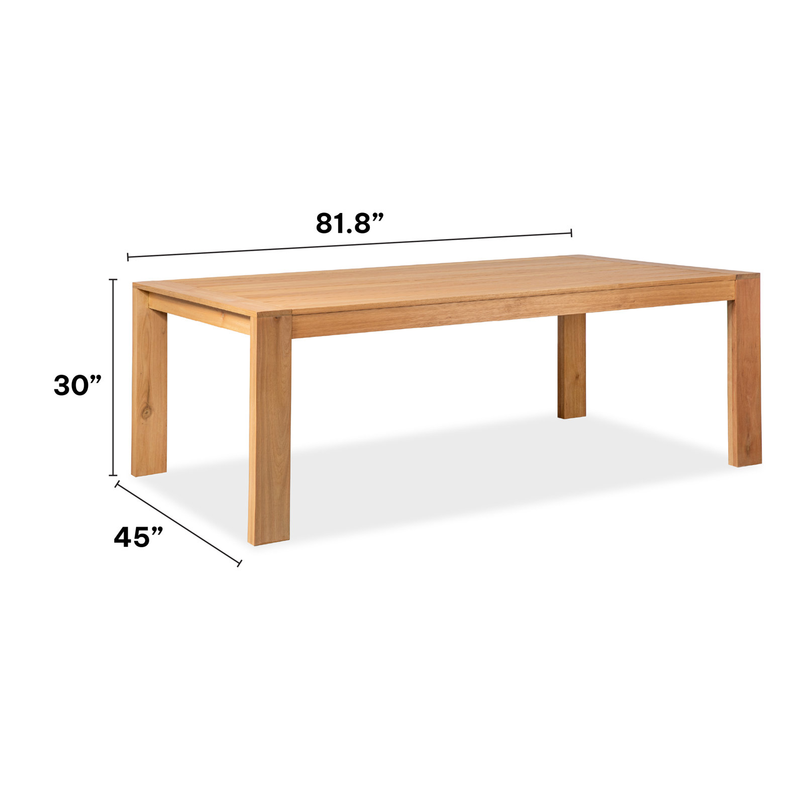 Callen 81" Eucalyptus Outdoor Dining Table