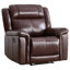 Fauteuil inclinable manuel en cuir véritable de 38,98 po de largeur, moderne et respirant standard (ensemble de 2)