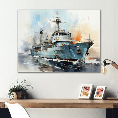 Navy Army Boat Frigate IV - Military Metal Wall Art MT131977