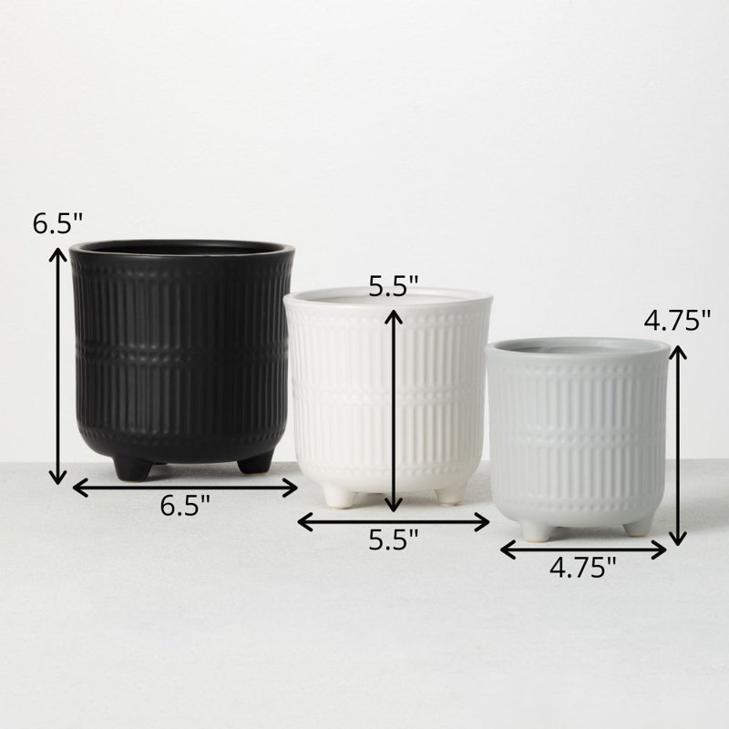 Petit ensemble de pots à fleurs en céramique 3 pièces Coito