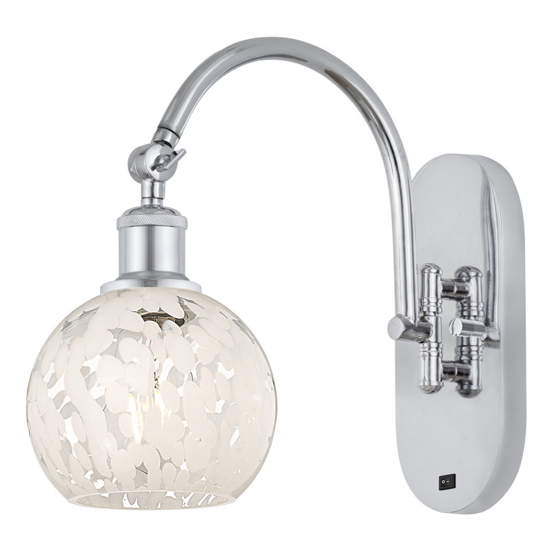 Benafield Steel Armed Sconce, Polished Chrome, 11.5" H x 6" W x 12.5" D