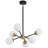 Roemer 6 - Light Irregularly Modern Sputnik Linear Chandelier With Milky White Glass Shade-590953746