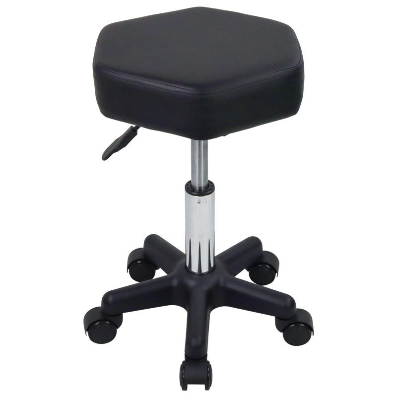 Tabouret à roulettes Hexagon, Noir, noir, noir, noir