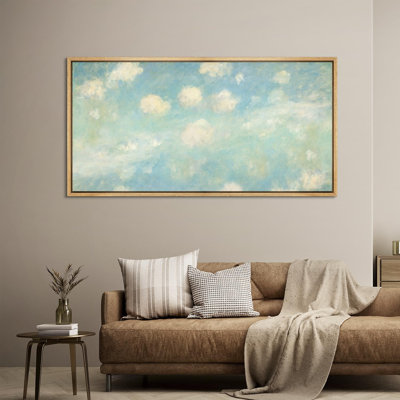 «Cloudscape Soft Blue Sky with Fluffy Clouds», reproduction sur toile
