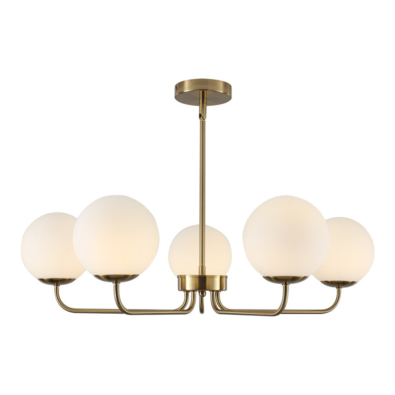 Lustre linéaire moderne à 5 lumières à intensité variable Spoutnik, Or brossé
