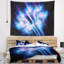 Tapisserie florale florale bleue dans l'espace-28499433