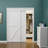 80" White K-Shape Paneled Closet Sliding Door with Hardware Kit-99487849