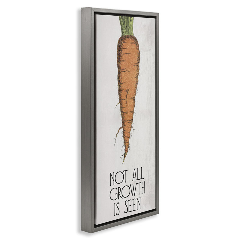  Carrot & Inspiring Growth Framed Floater Canvas Wall Art by Daphne Polselli, H 25 po x l 11 po, Cadre flottant gris lustré