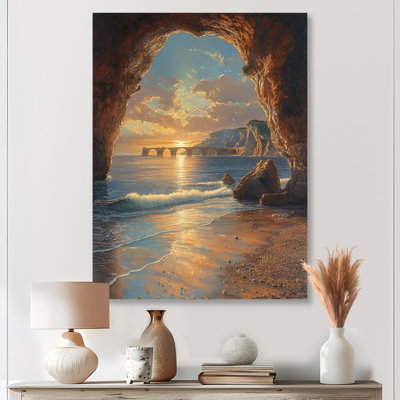 Sunrise Beach Cave Beauty I - Beach Wall Art Living Room