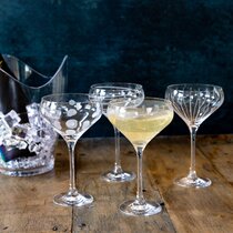 RCR Crystal Orchestra Wine Glasses - Cut Glass Wine Glasses Goblets Set -  Dishwasher Safe - 290ml - Pack of 6