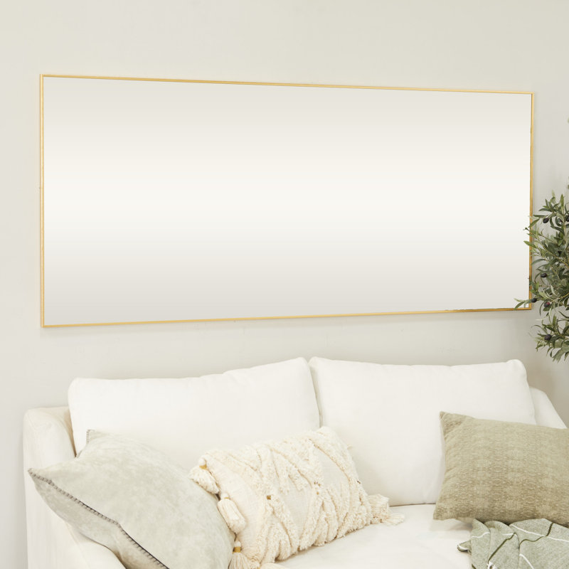 Audreana Gold Metal Minimalistic Room Wall Mirror with Thin Frame, 71" x 31.5"
