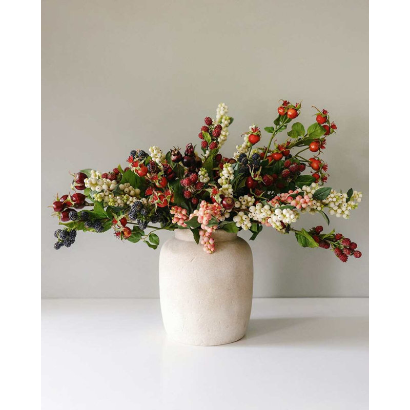 Artificial Blackberry Fruit 16.5", Red