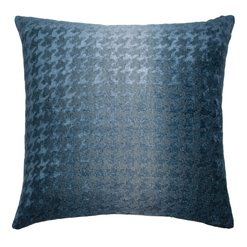Houndstooth Square Woven Jacquard Pillow, 26"H x 26"W, Storm