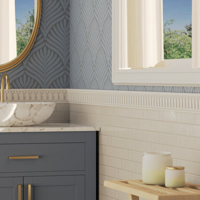 Endurathane Kepler Dentil with Bead Chair Rail, 3 1/8"H x 1"P x 94 1/2"L, (1 1/4"Repeat), Factory Primed (2-Pack)