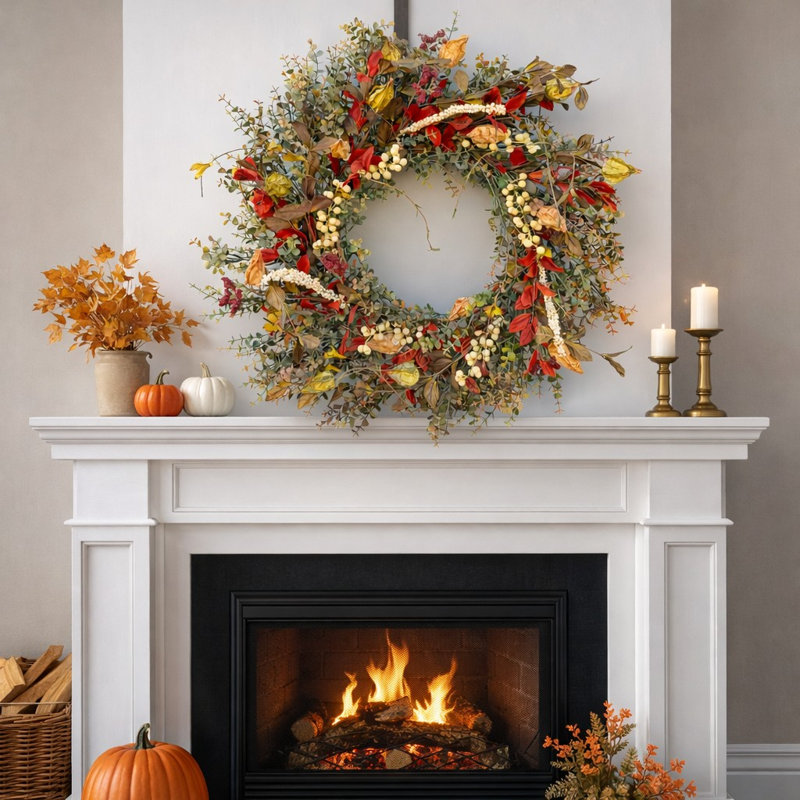 26" Every Day Eucalyptus Floral Wreath for Front Door