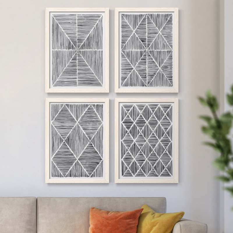 Vibrato I, toile encadrée de qualité supérieure - prête à être accrochée, Blanc, H 20 po x l 68 po x P 1,5 po