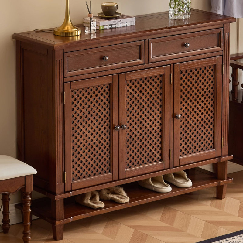 Walnut Solid Wood Shoe Storage Bench