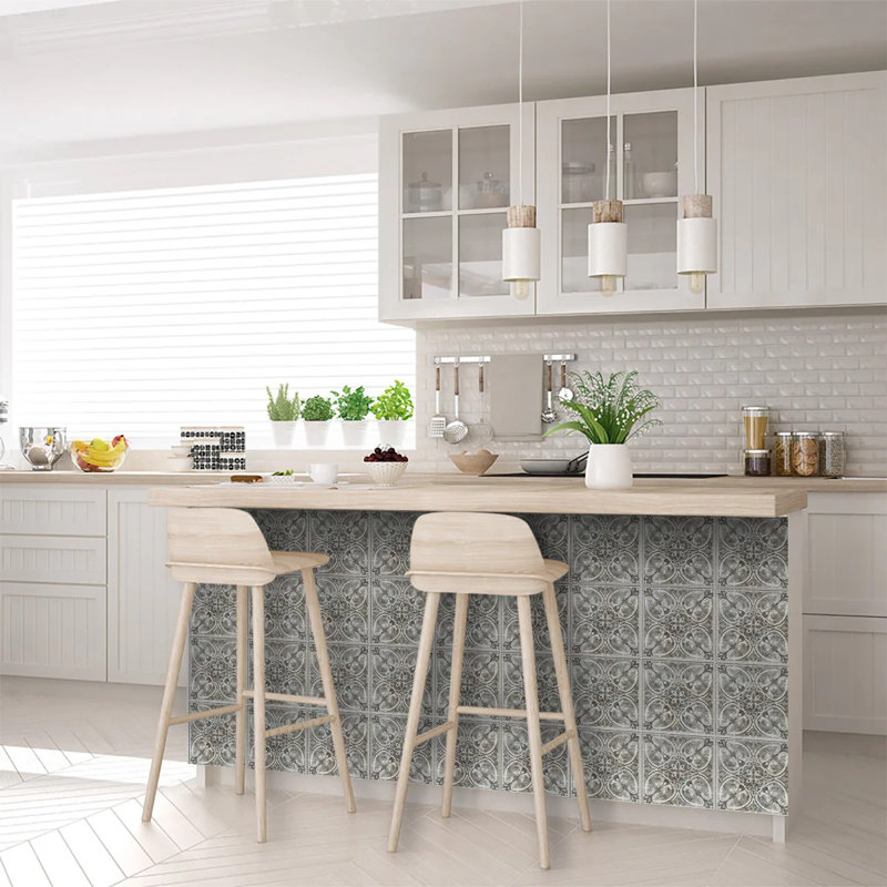 Gray and White 12x12 Vinyl Peel and Stick Mosaic Tile Set