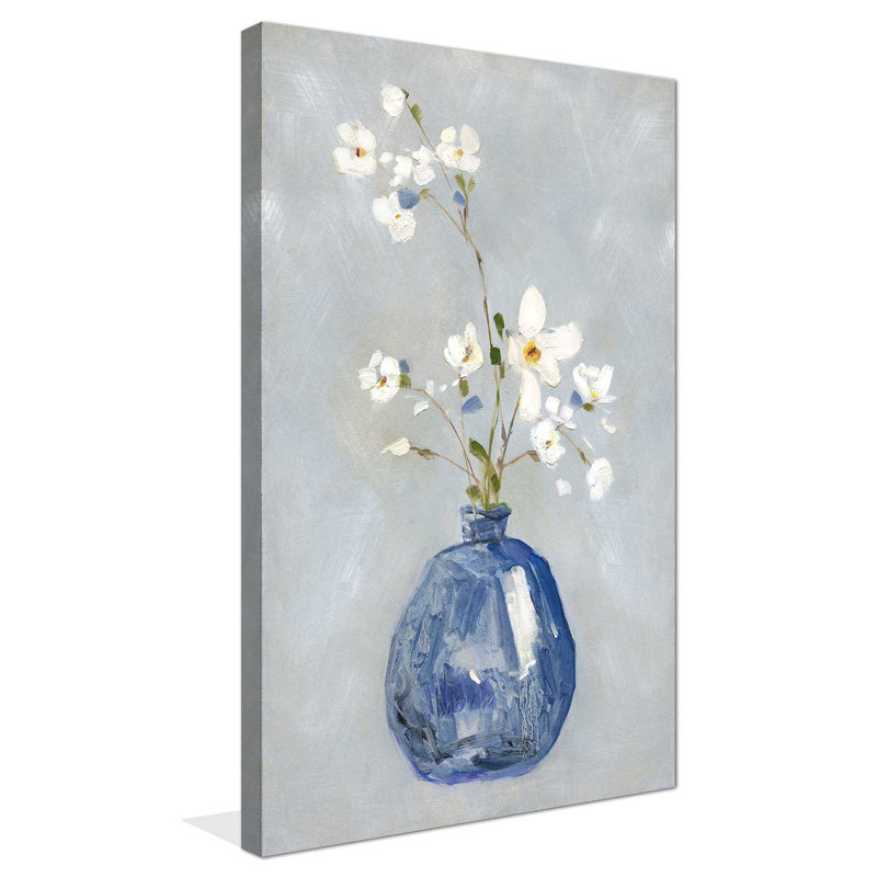 Cottage en fleurs II - Peinture, L 18 po x H 30 po, Toile tendue