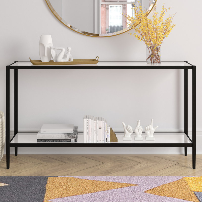 Console Hera, Plateau transparent / base bronze noirci
