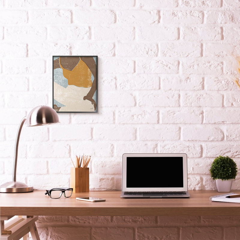 «Relaxing Sitting Personne Orange Blue» par Moira Hershey, reproduction d'art graphique sur toile, H 14 po x l 11 po