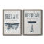 Palm Bath I - Ensemble de 2 encadrements d'art textuel sur toile-779011611-779011614