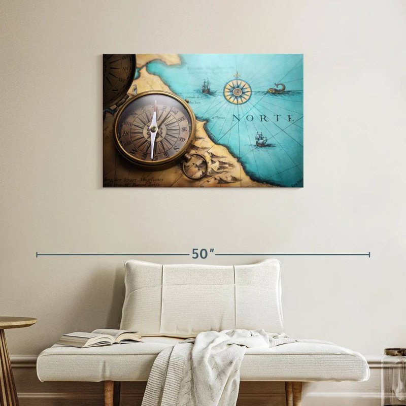 Antique style compass Aletra, H 24 po x l 36 po