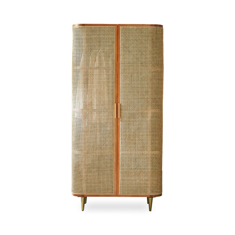Armoire simple et moderne en bois massif de rotin