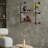 2 Piece Walnut Floating Shelf with Towel Bar