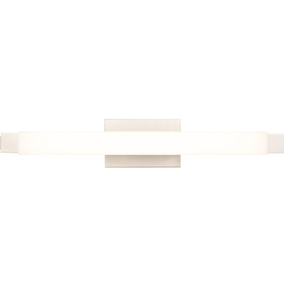26-Inches Brushed Nickel Led Bathroom Vanity , High-Performance Energy-Smart Led, 1830 Lumens 21W, Dual Mount Vertical Horizontal, 3 Color Temperature 3000K 4000K 5000K, Dimmable, Simple