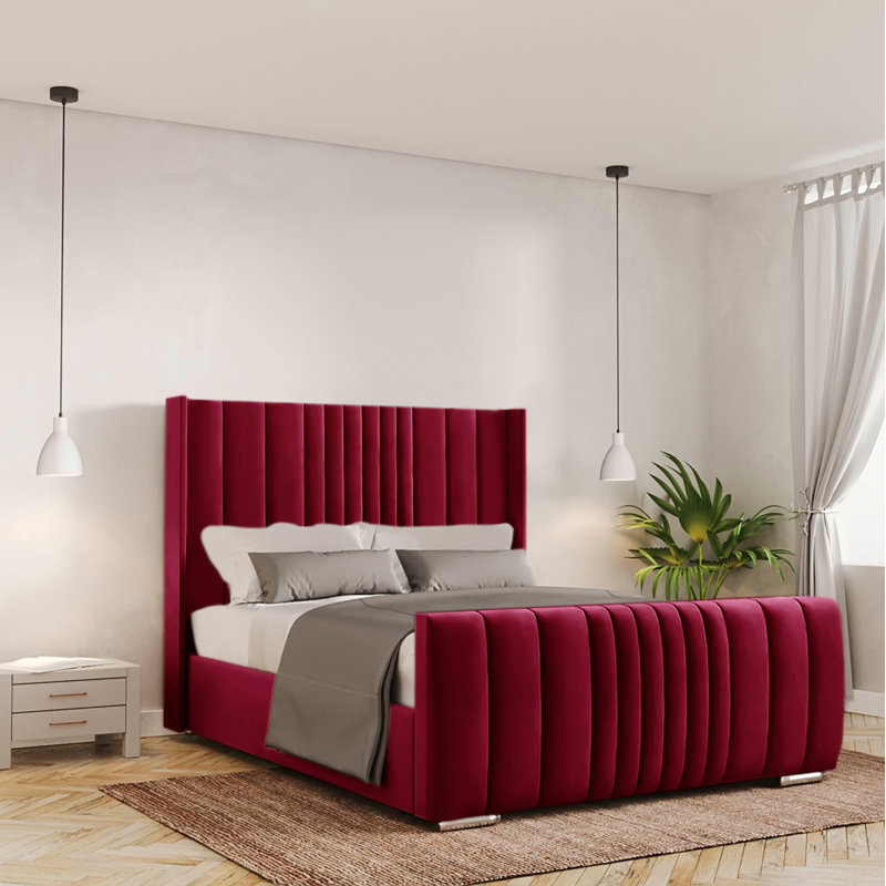 Bastin Upholstered Ottoman Storage Bed, Red, Single (3')